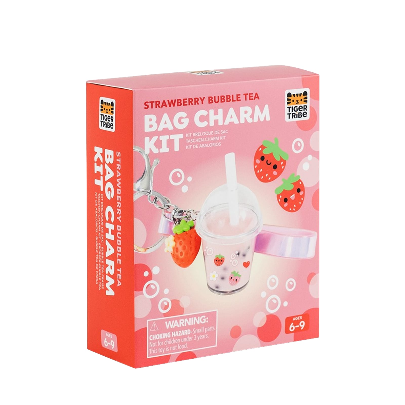 Bag Charm Craft Kit - Strawberry Bubble Tea