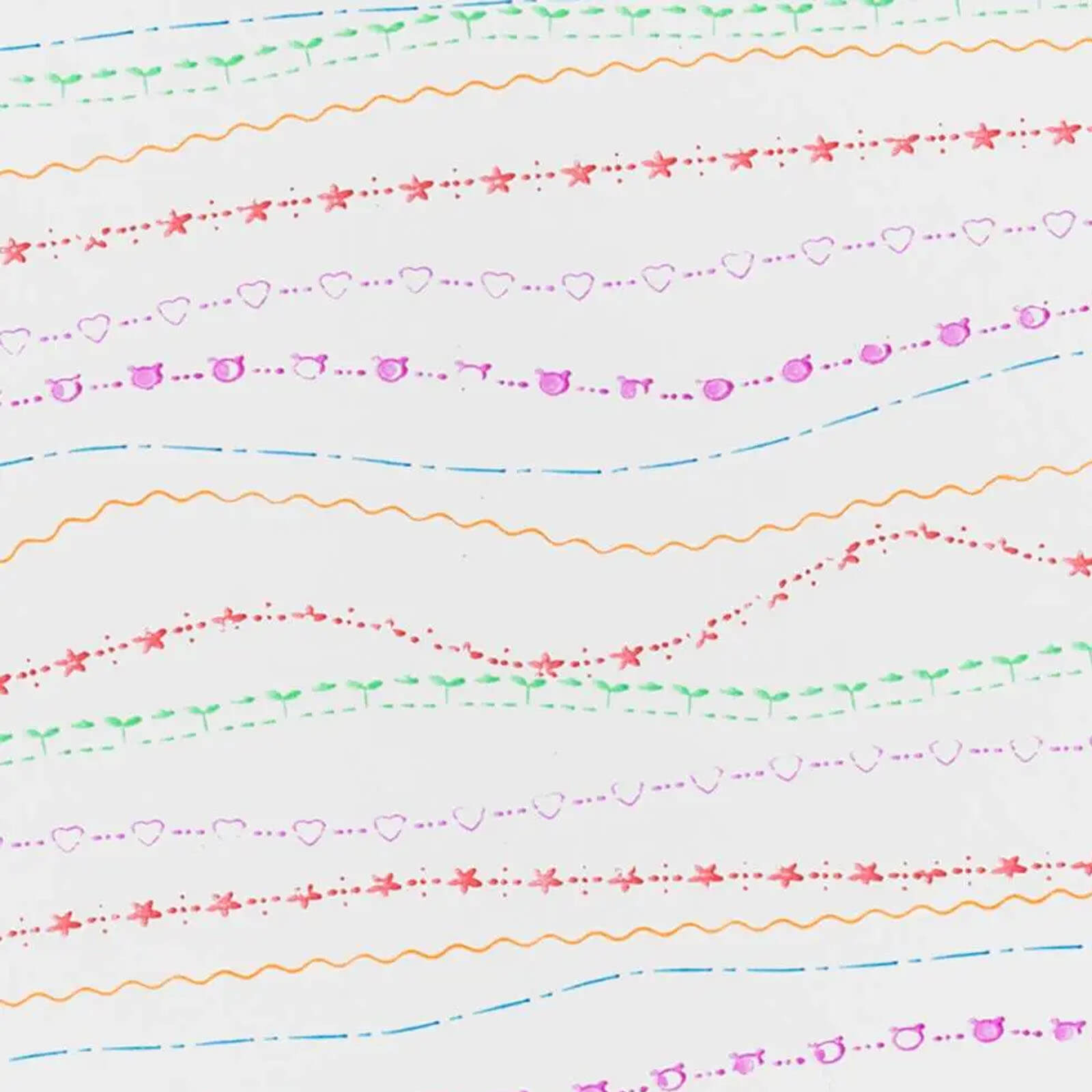 6 Coloured Roller Pattern Pens