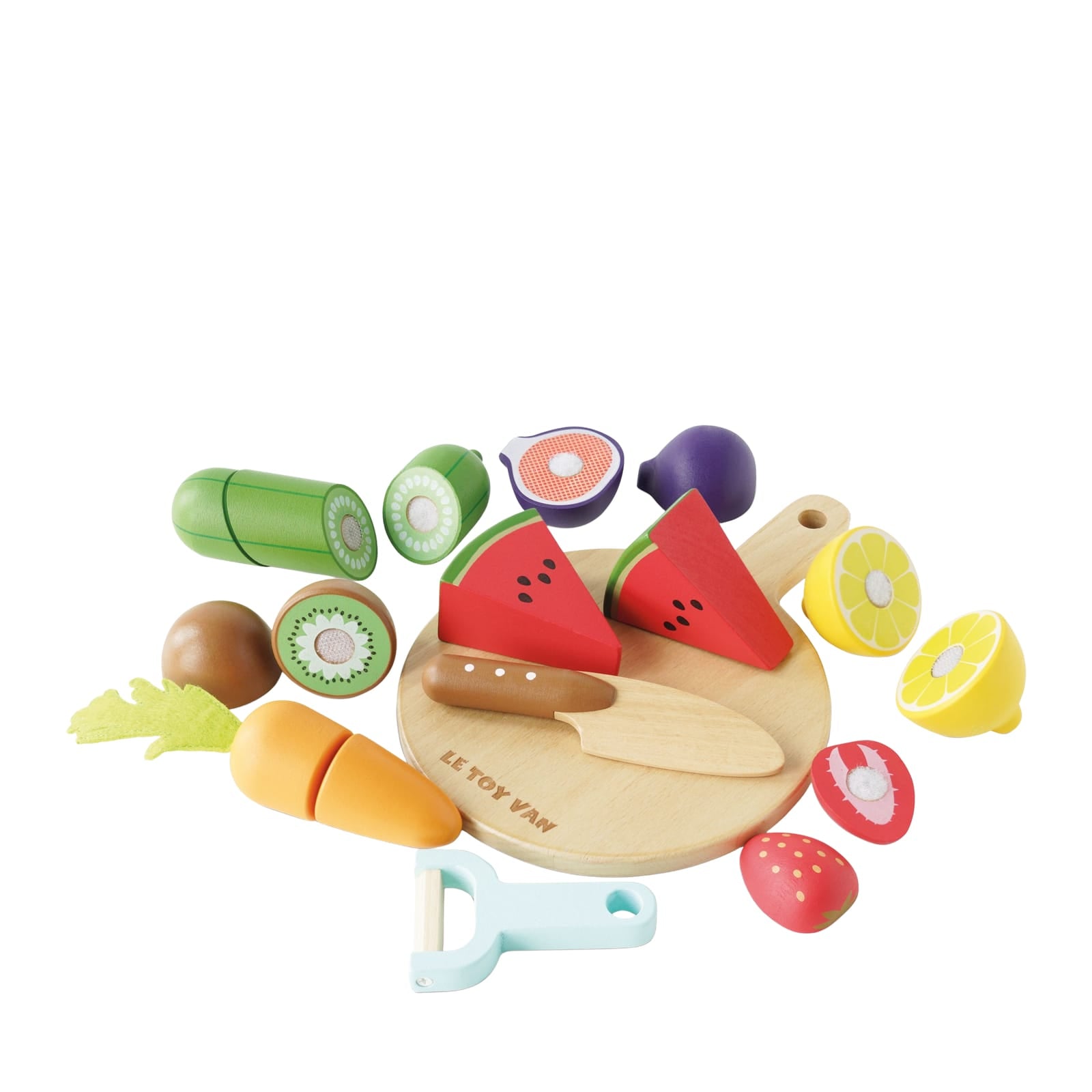 Wooden Chopping Board and Sliceable Play Food