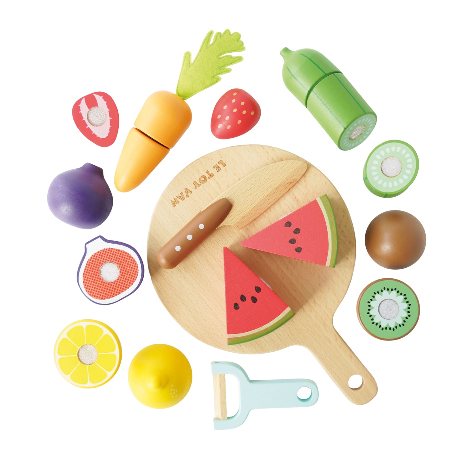 Wooden Chopping Board and Sliceable Play Food