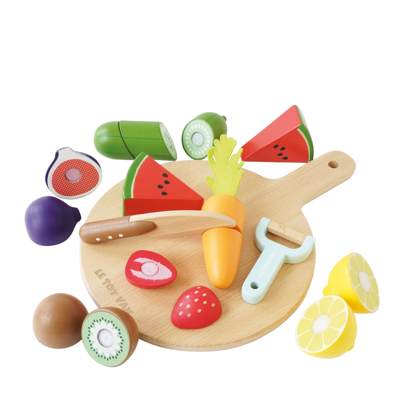 Wooden Chopping Board and Sliceable Play Food