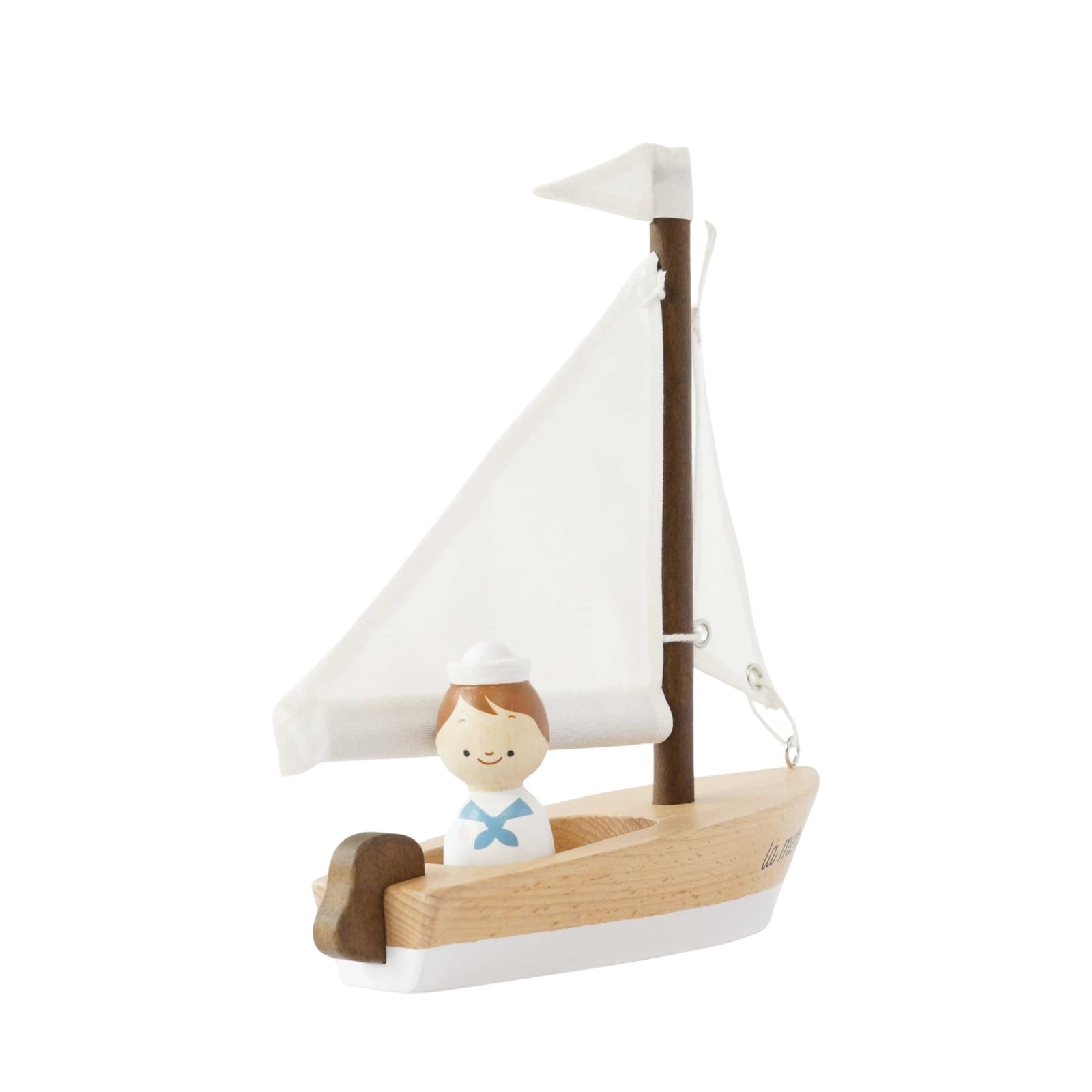 Wooden Sailing Boat and Captain