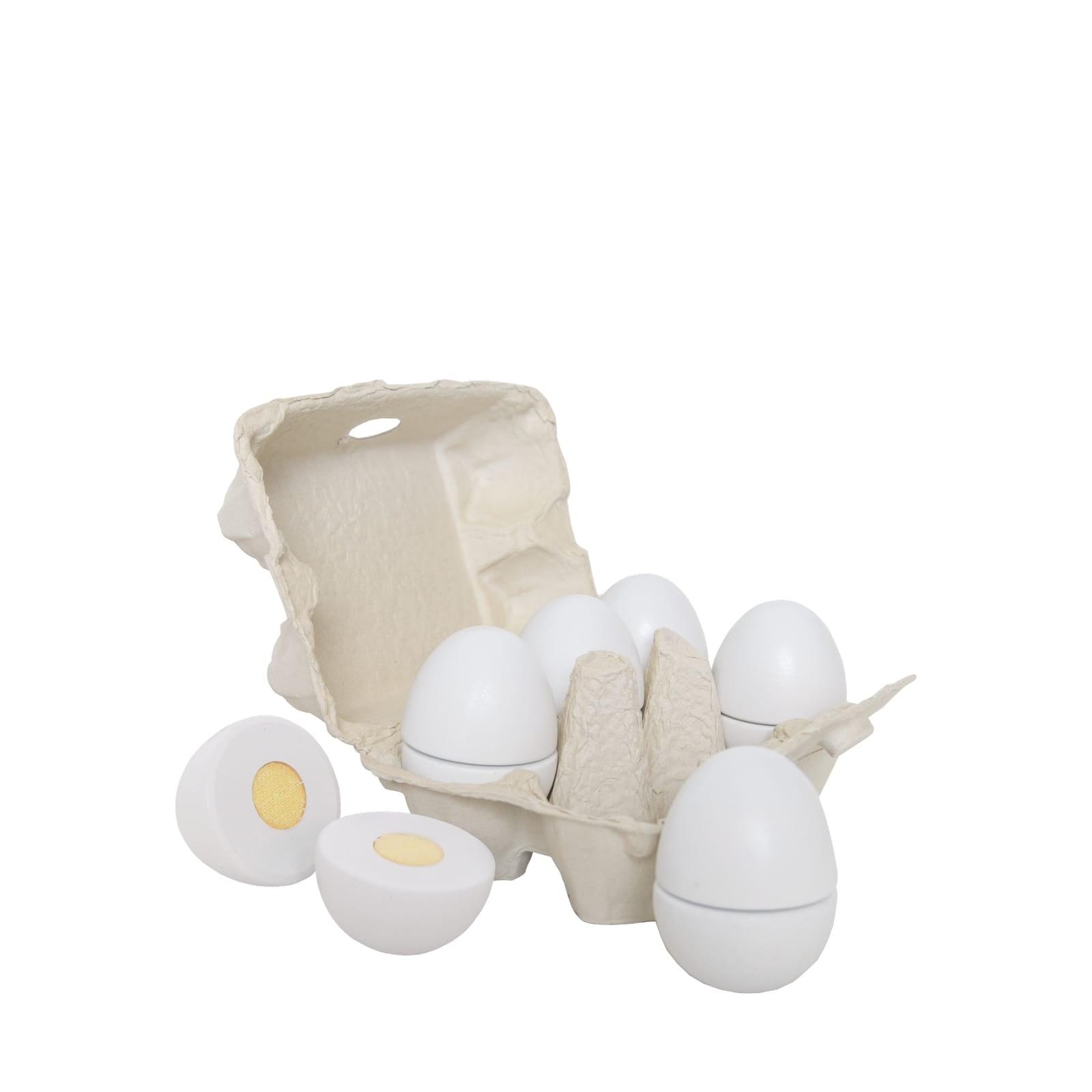 Play Wooden Eggs in Carton