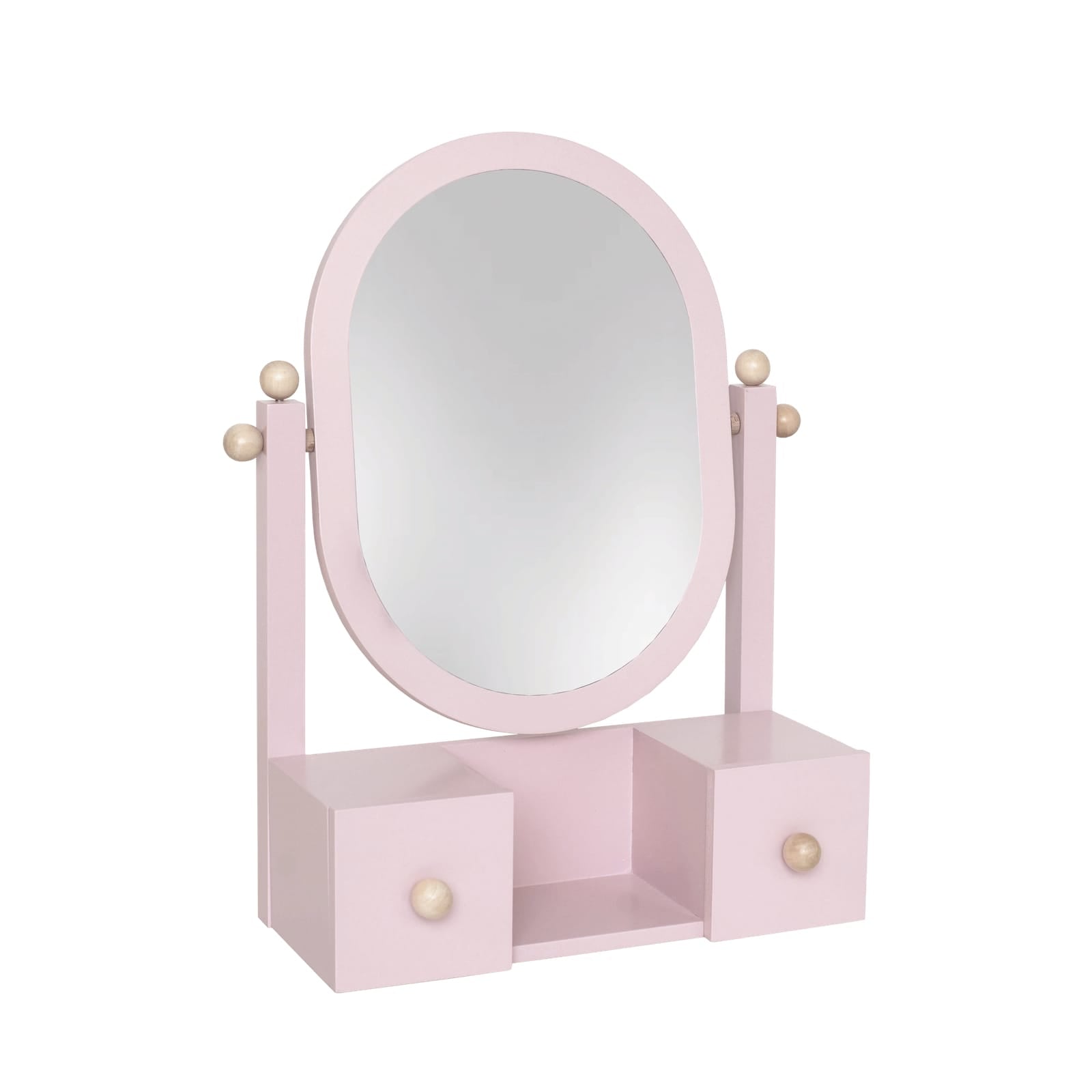 Wooden Pink Vanity Mirror