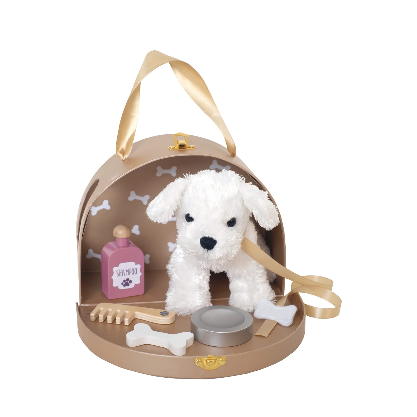 Dog and Accessories In Bag