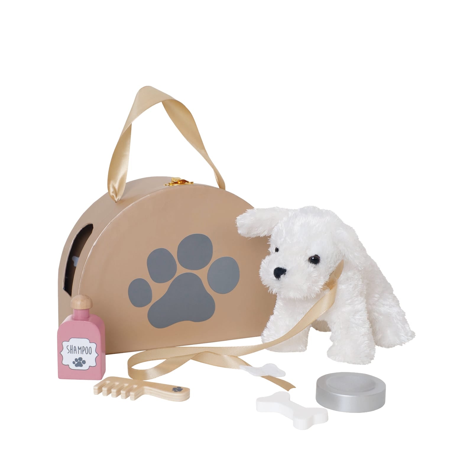 Dog and Accessories In Bag