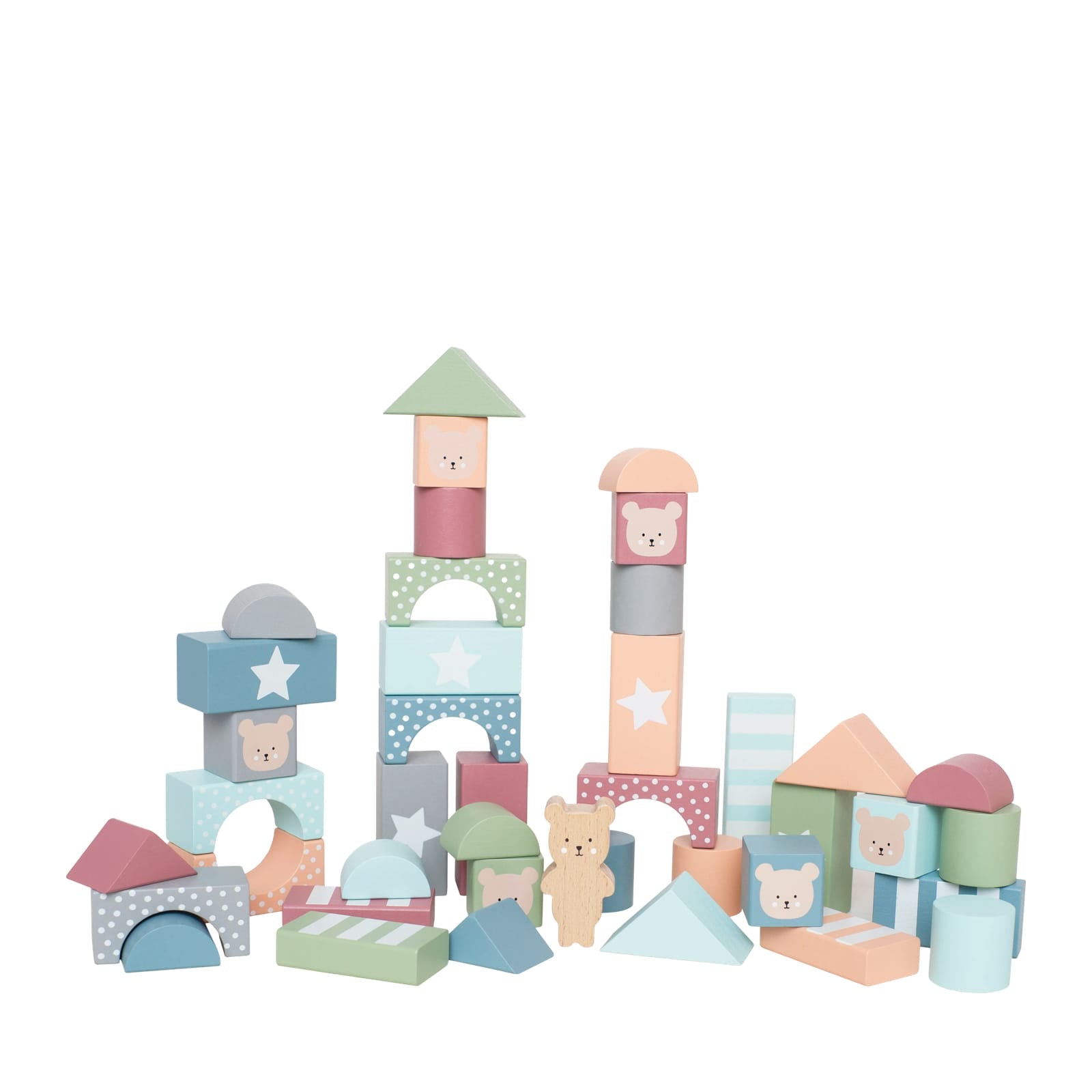 49 Wooden Building Blocks - Teddy