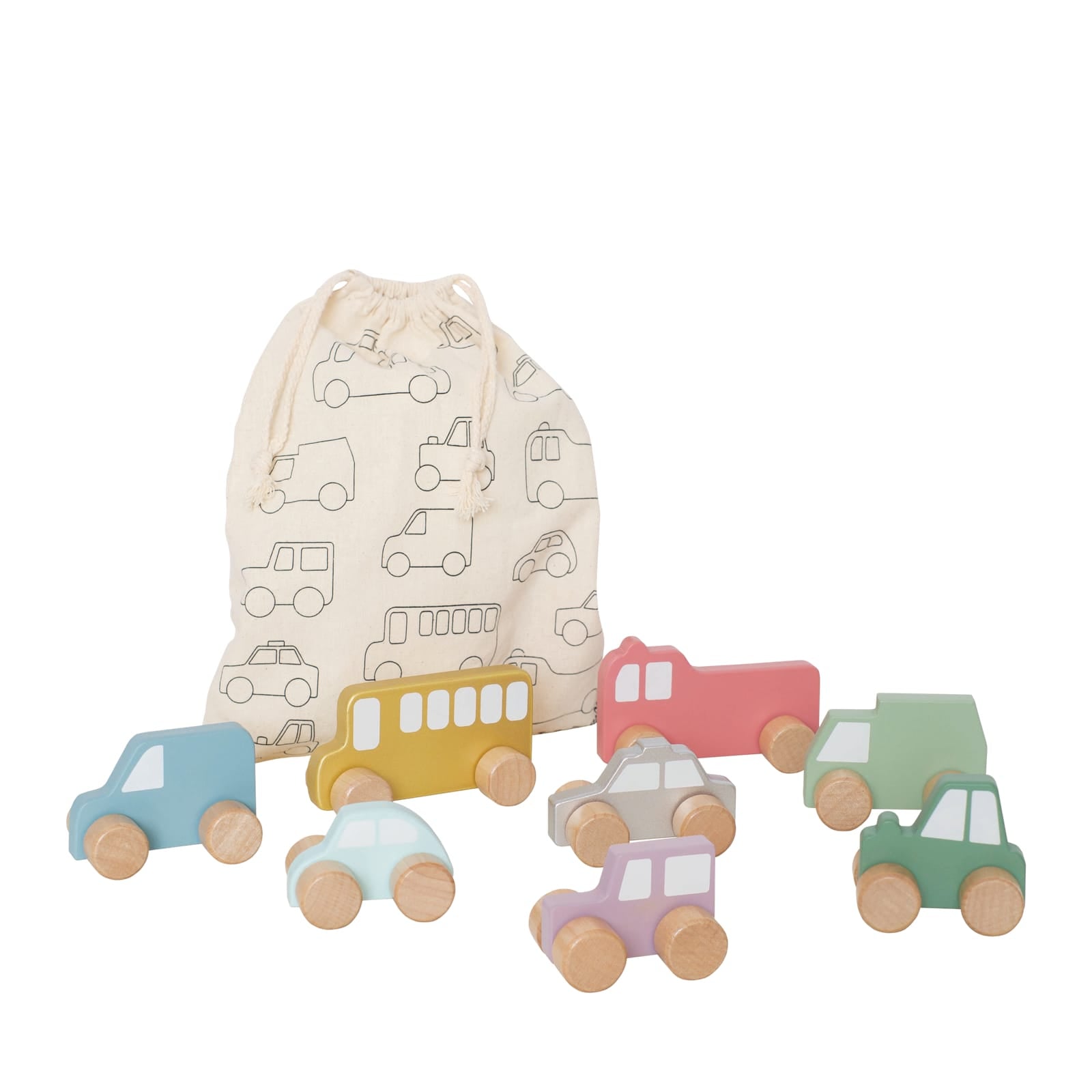 My First Wooden Cars In Bag