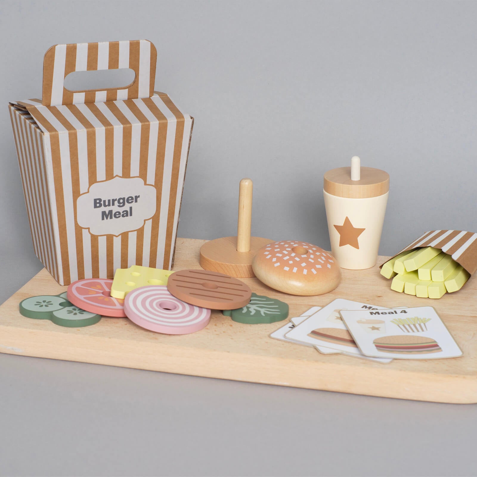 Wooden Stacking Burger Meal