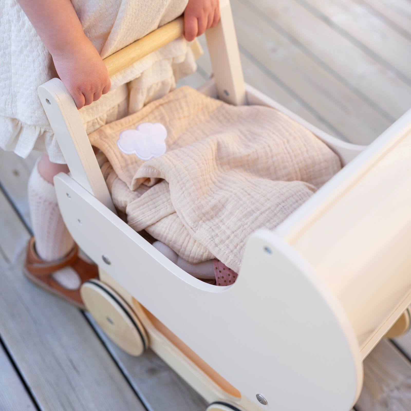 Wooden Doll Pram