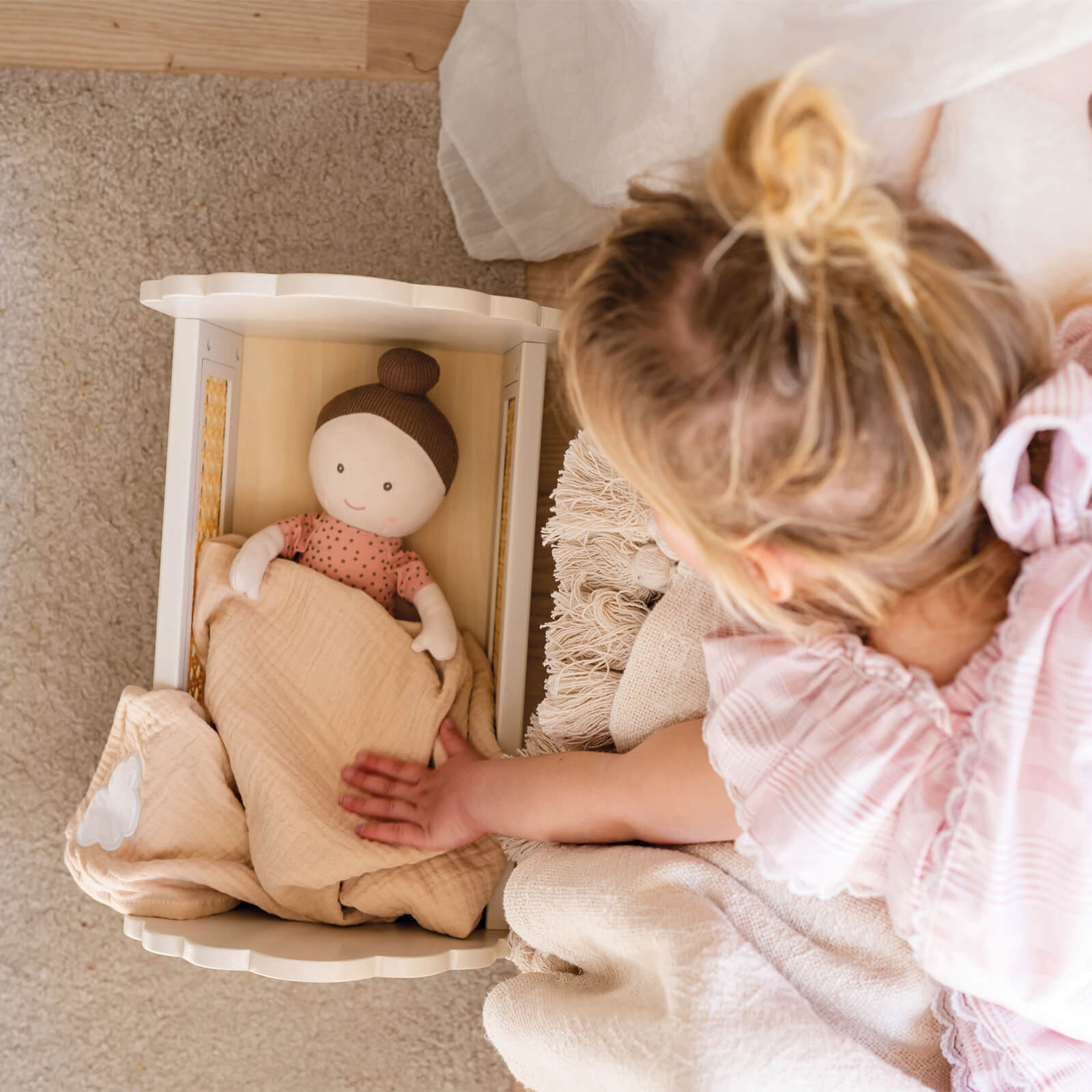 Wooden Vintage Doll Cradle