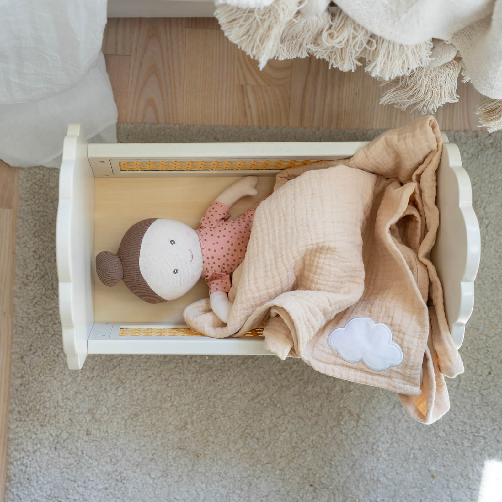 Wooden Vintage Doll Cradle