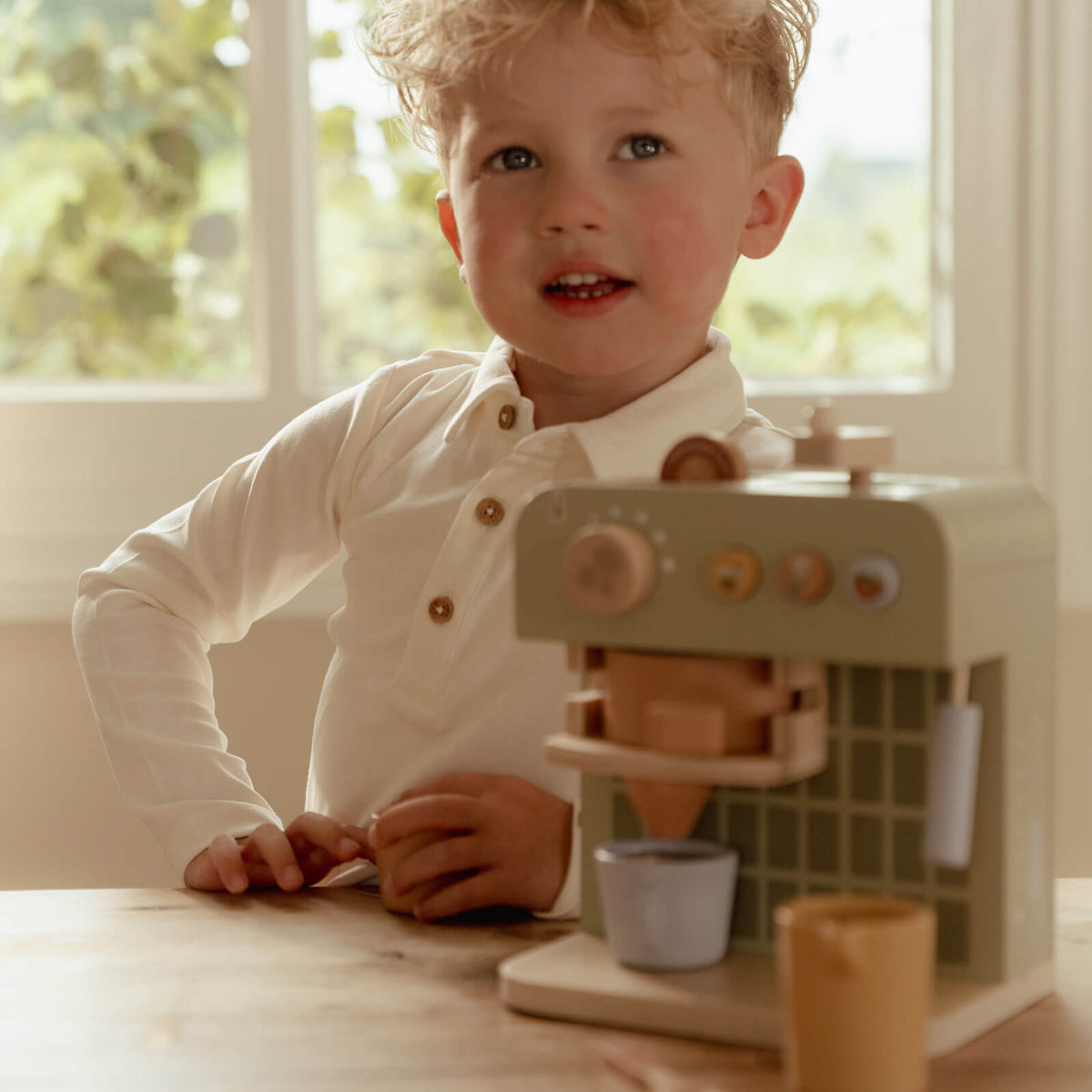 Wooden Coffee Machine - 13 Pieces