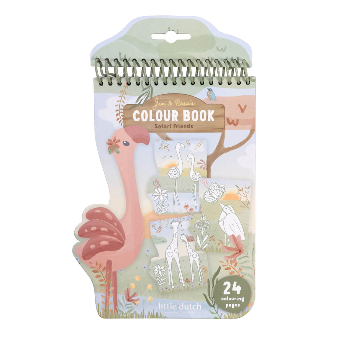 Shaped Coloring Book - Safari Flamingo