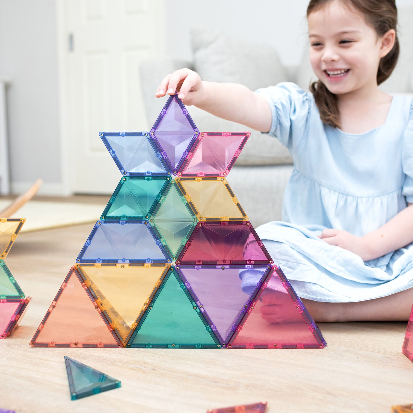 Magnetic Tiles Pastel Shape Expansion Pack - 48 Pieces