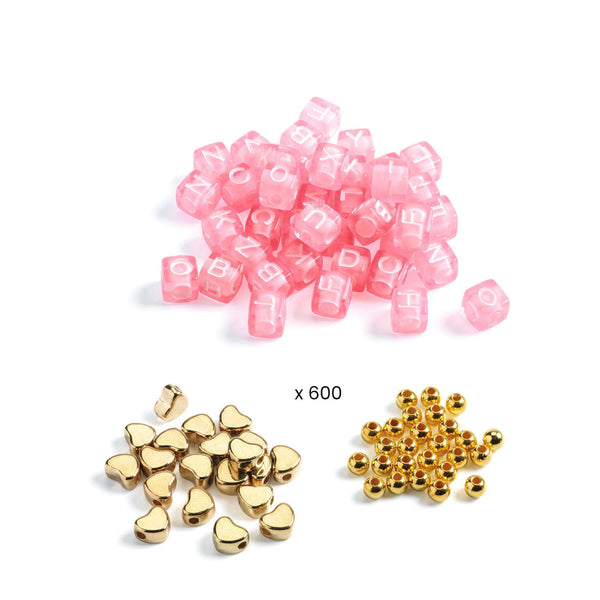 Make It Yourself Bracelets Craft Set - Alphabet Beads Gold