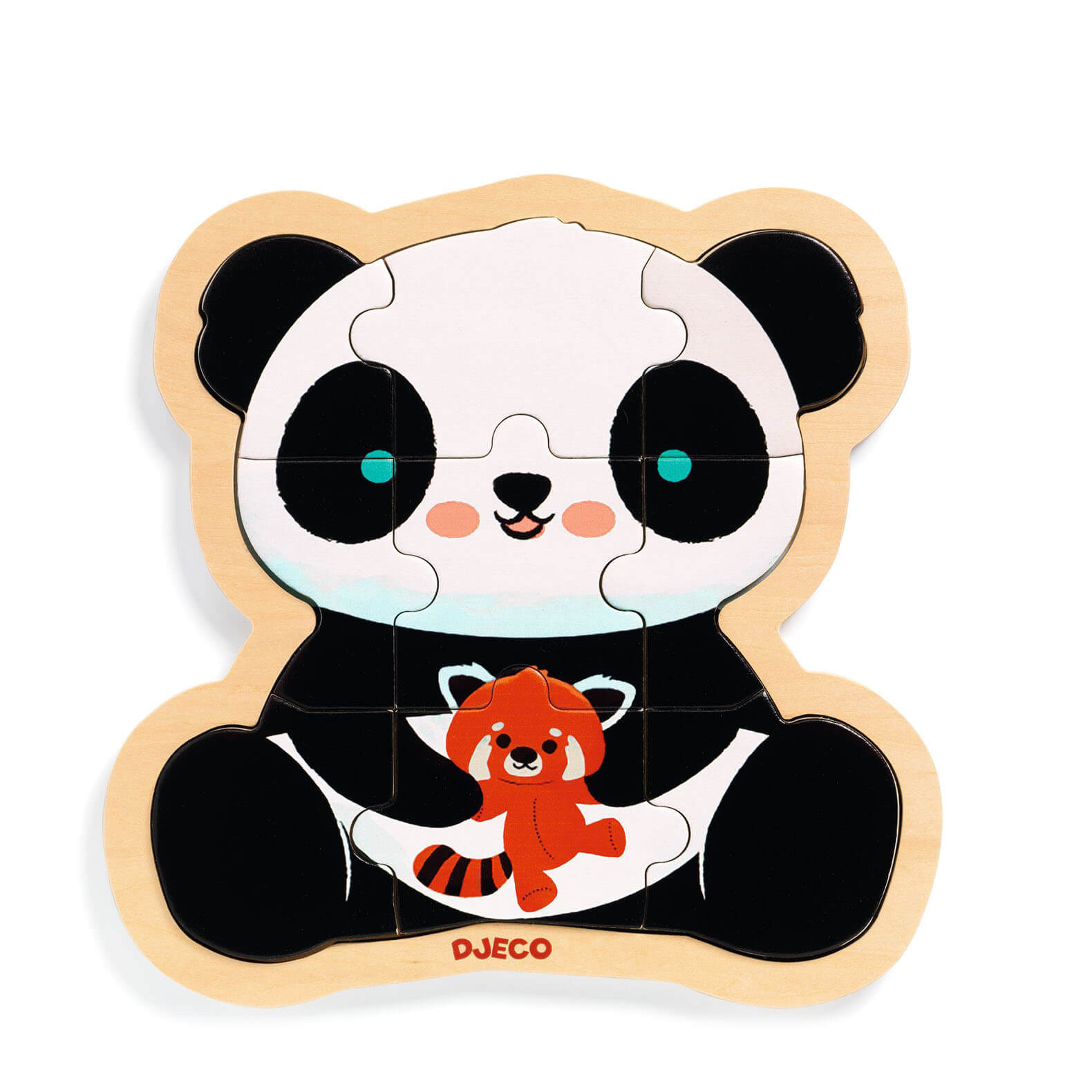 Wooden Puzzle Board - Panda 9 Piece