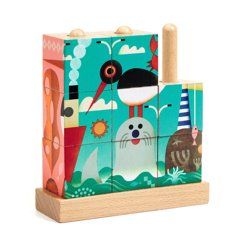 Wooden Puzzle Stacker - Sea