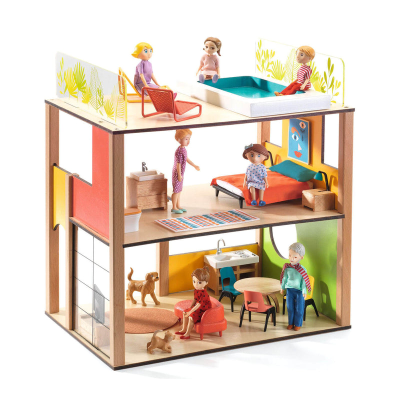 City Doll House and 22 Furniture Pieces