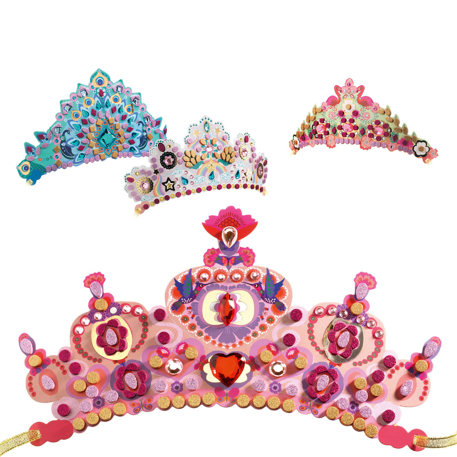 Do It Yourself Mosaics Craft Set - 4 Princess Tiaras