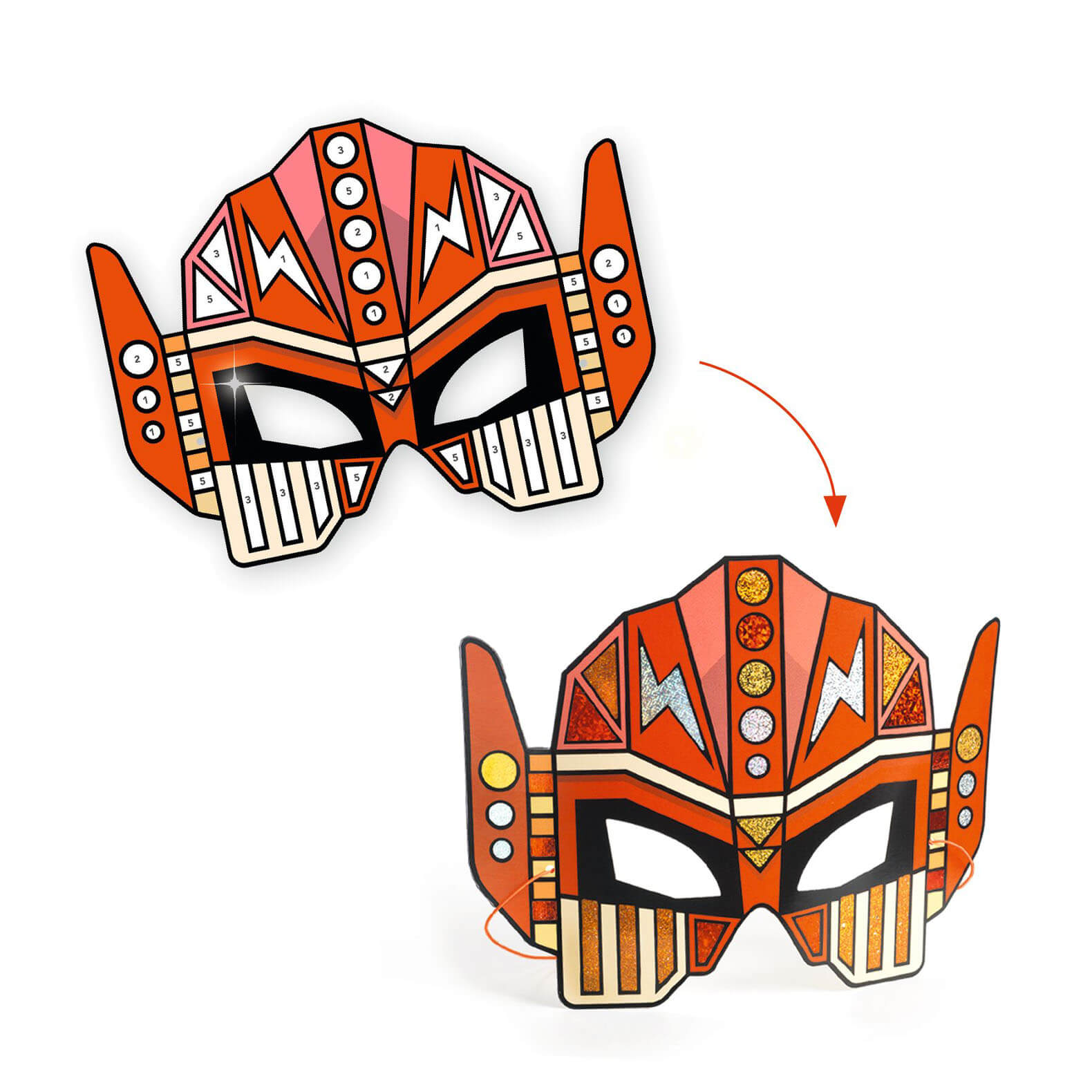 Do It Yourself Mosaics Craft Set - 4 Super Robots Masks