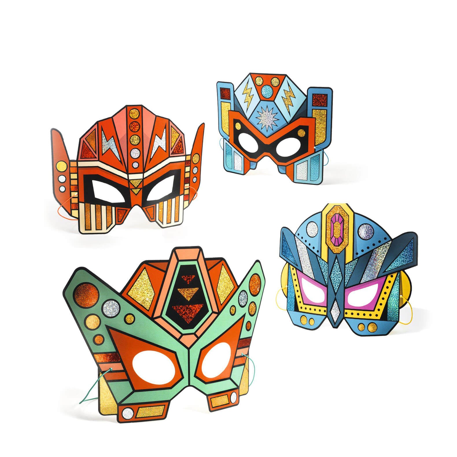 Do It Yourself Mosaics Craft Set - 4 Super Robots Masks