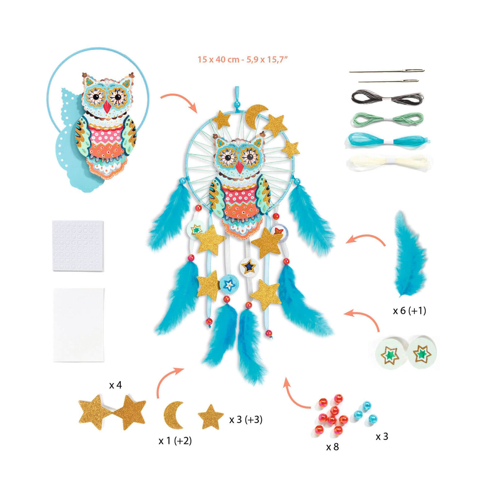 Do It Yourself Craft Set - Golden Owl Dream Catcher