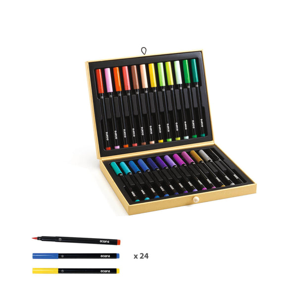 Box Of 24 Colouring Brush Pens