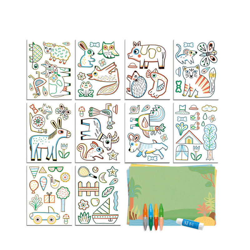 Colouring Collage Craft Set - Animals