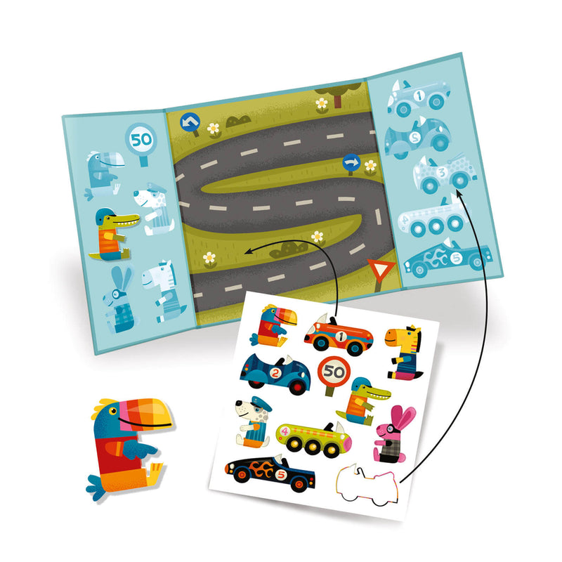 Easy To Peel Sticker Play Board - Cars