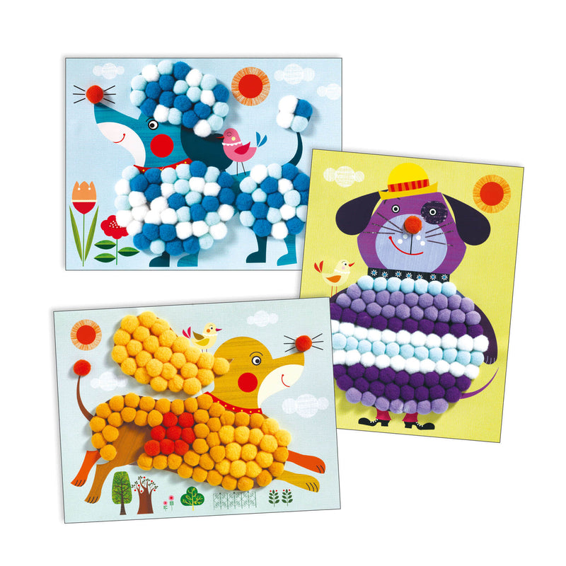 Pompoms Collage Craft Set - Dogs To Stroke