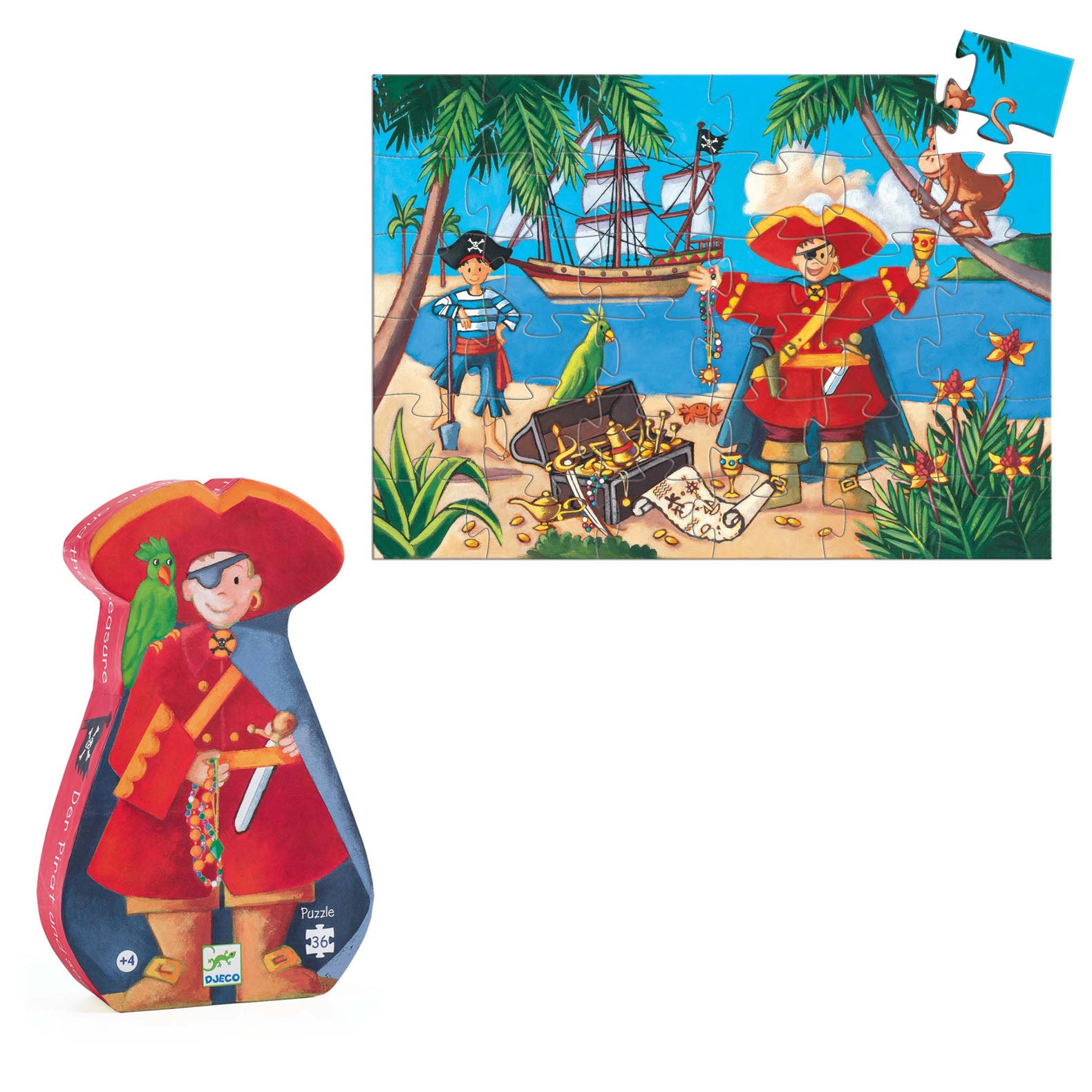 Silhouette 36 Piece Puzzle - The Pirate and His Treasure