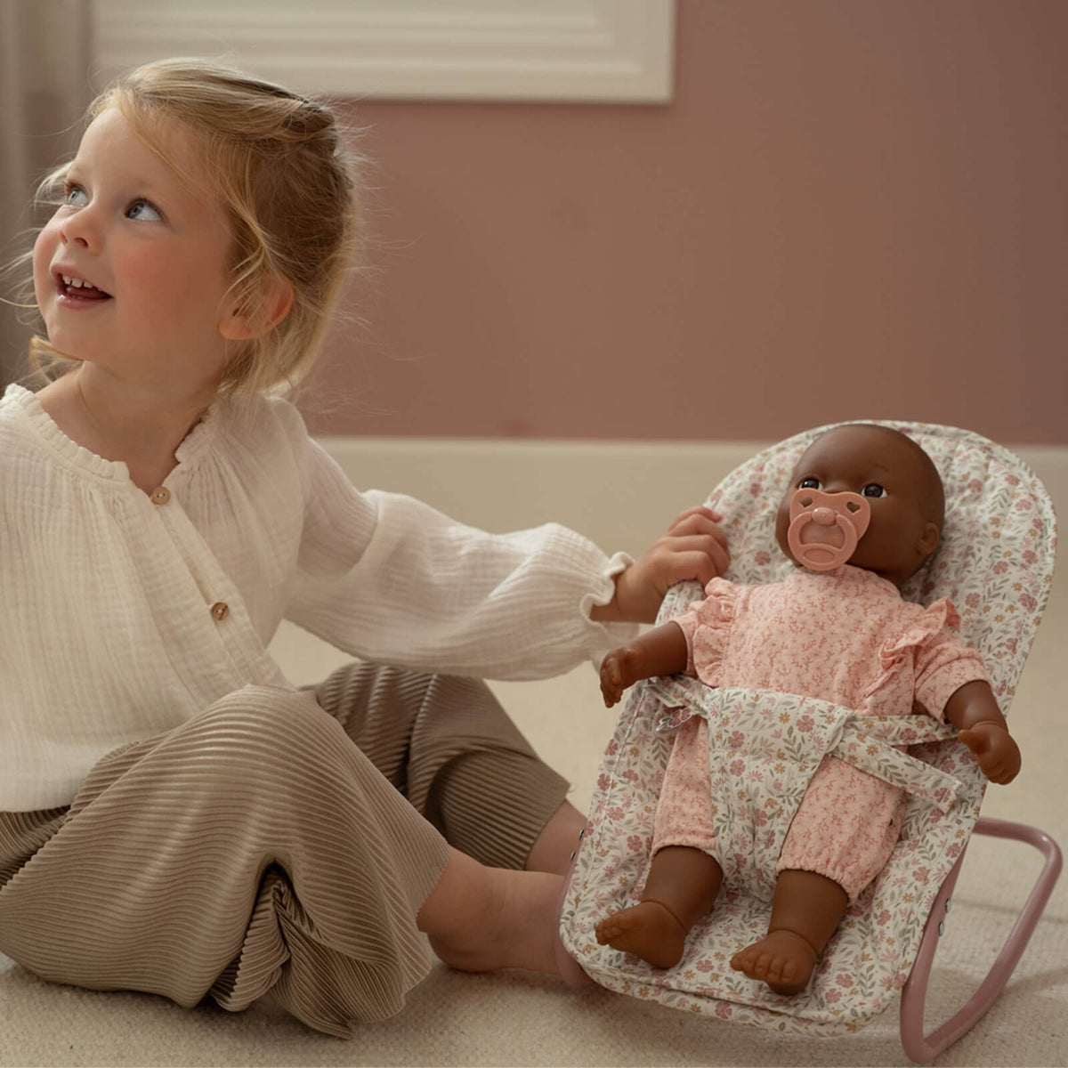 Baby Doll Bouncer - Pink Flowers