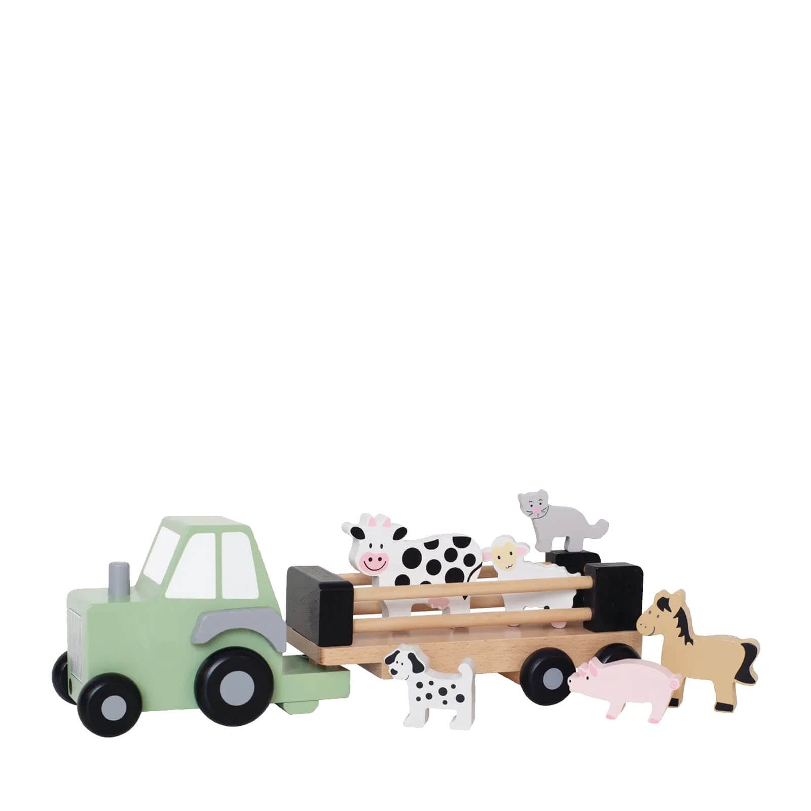 Pull Along Farm Tractor with Animals