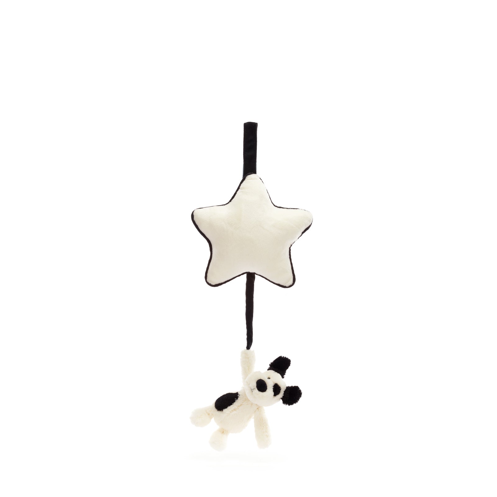 Bashful Black and Cream Puppy Musical Pull