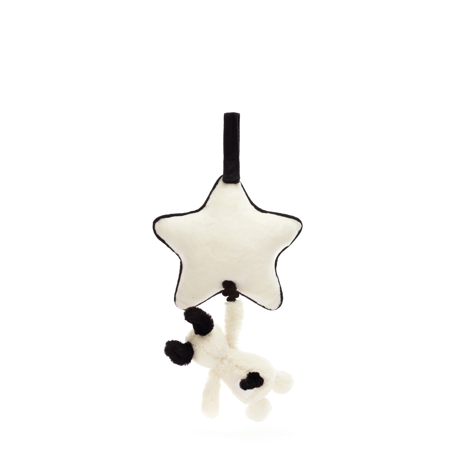 Bashful Black and Cream Puppy Musical Pull