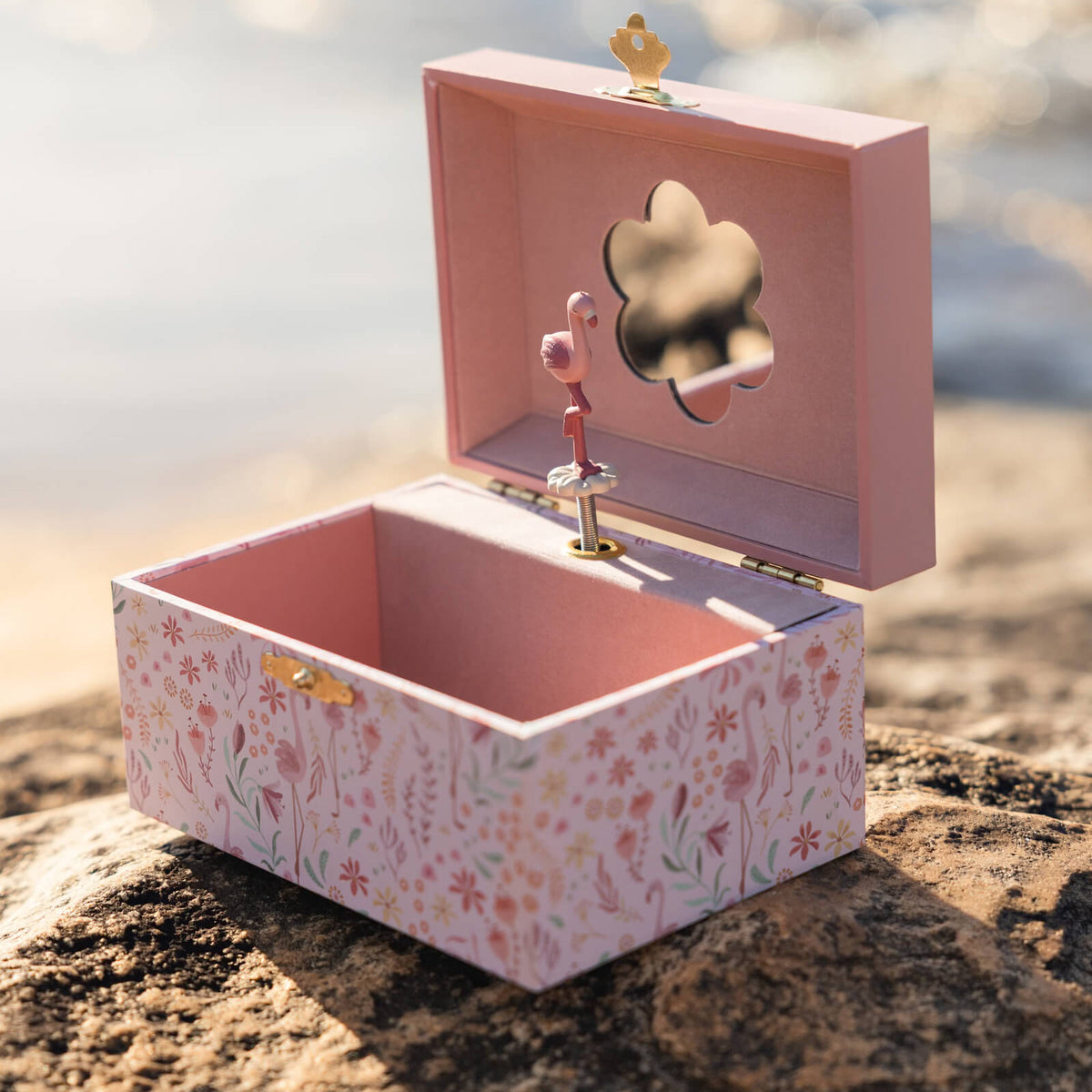 Musical Jewellery Box Flamingo - Safari Friends