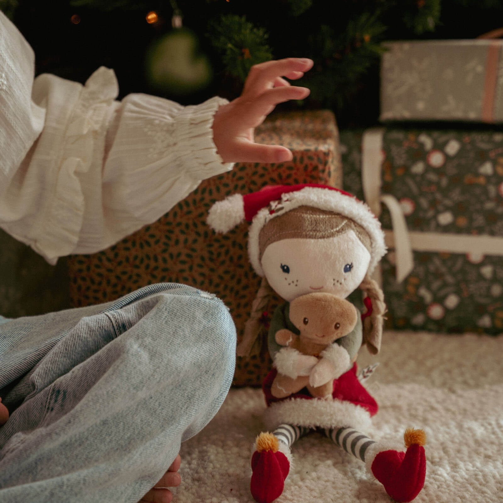 Soft Cuddle Doll Christmas Rosa 35 cm