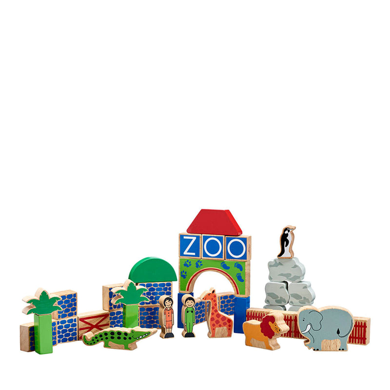 40 Wooden Building Blocks - Zoo