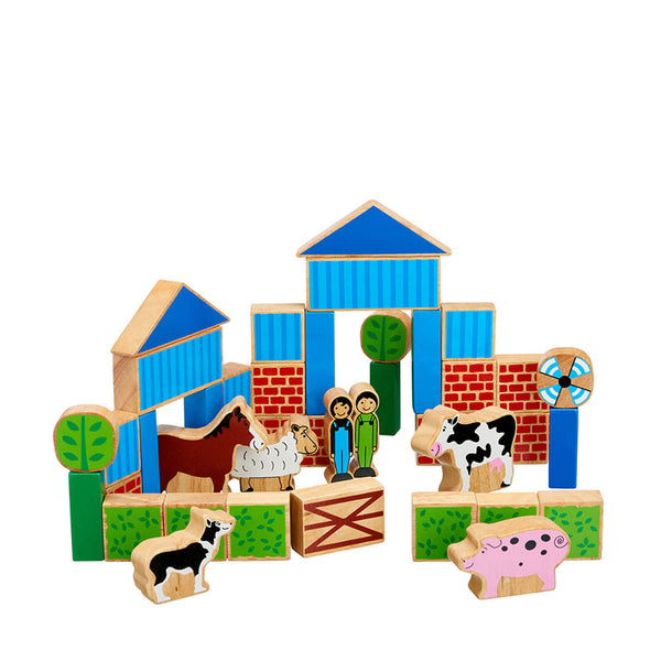 40 Wooden Building Blocks - Farm
