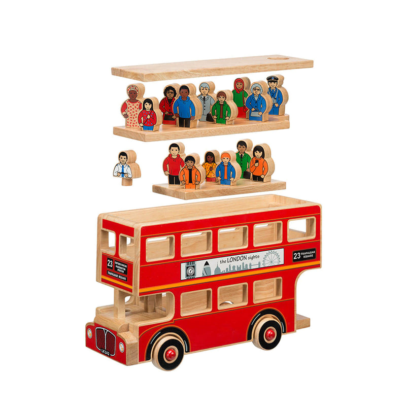 Deluxe Natural London Bus and 16 Figures