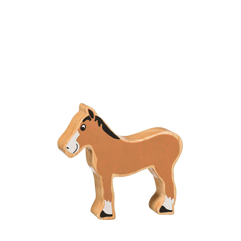 Natural Painted Wood - Brown Foal Figure