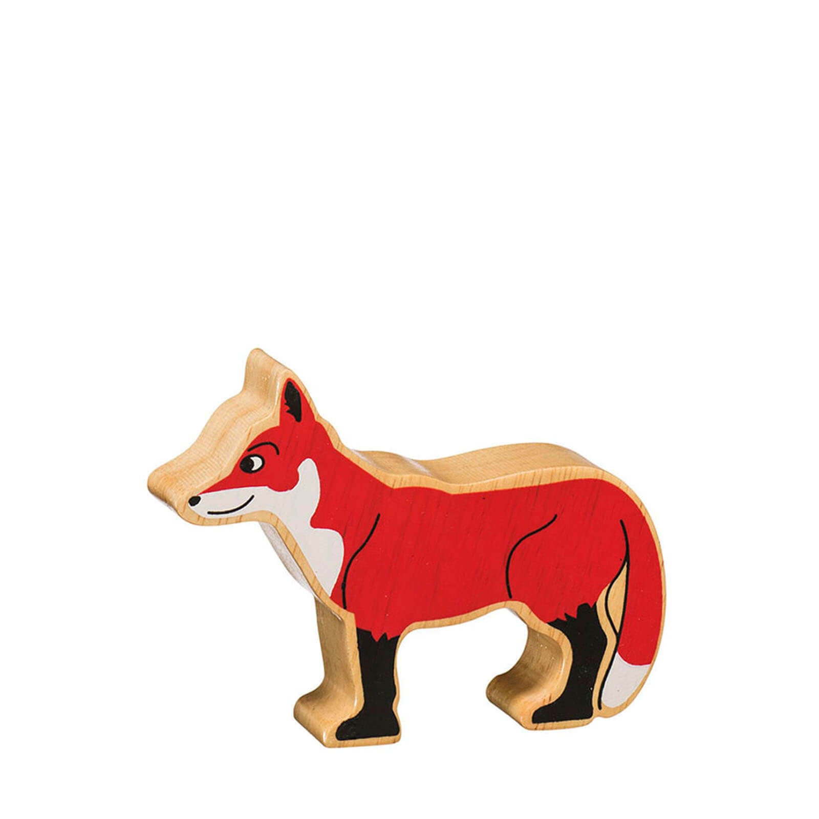 Natural Painted Wood - Red Fox Figure