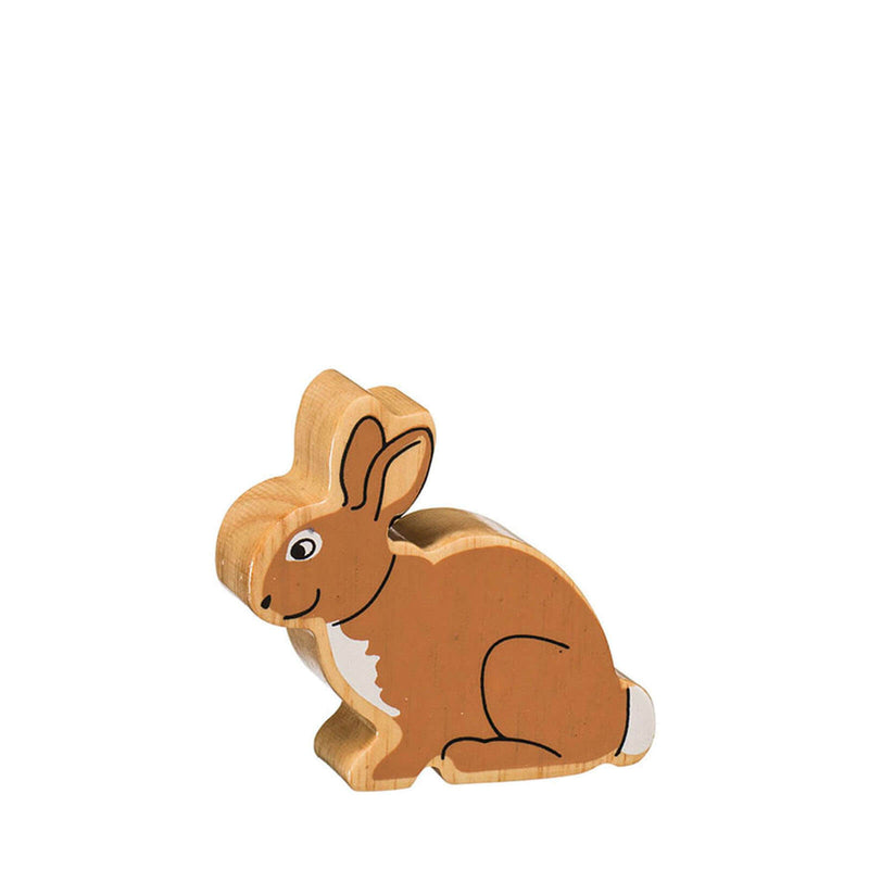 Natural Painted Wood - Brown Rabbit Figure