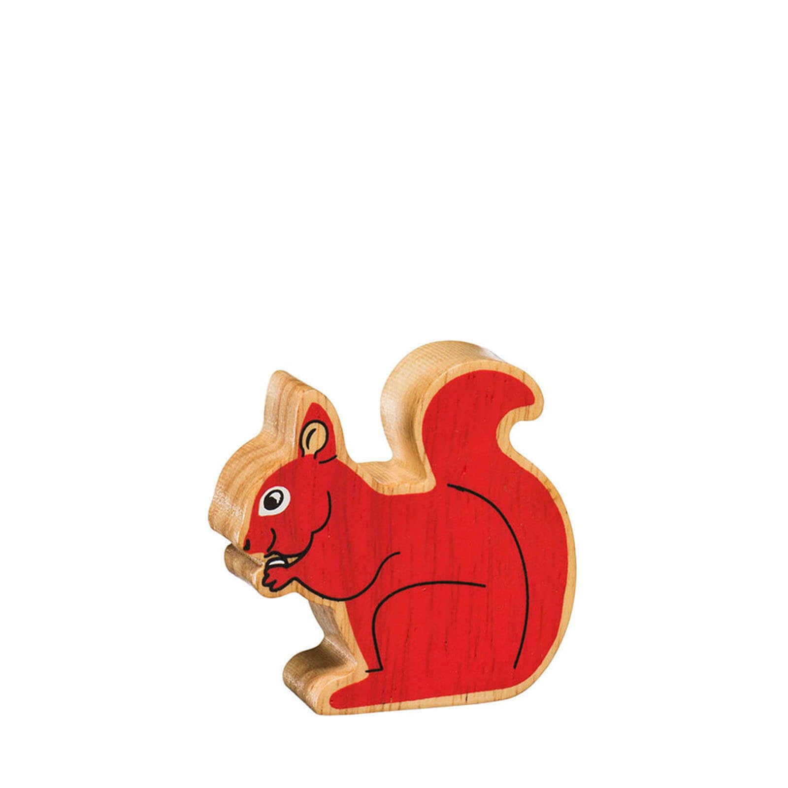 Natural Painted Wood - Red Squirrel Figure