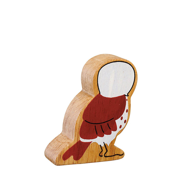 Natural Painted Wood - Brown Owl Figure