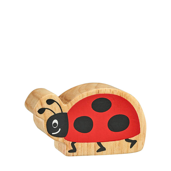 Natural Painted Wood - Red and Black Ladybird Figure