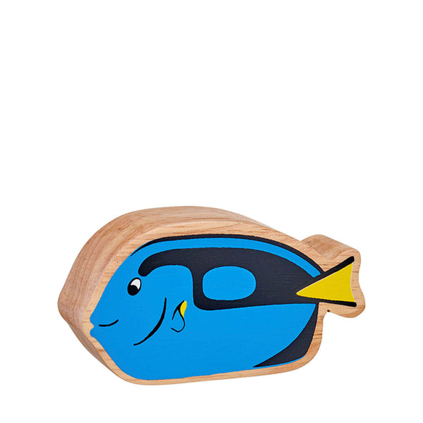 Natural Painted Wood - Blue Tang Figure