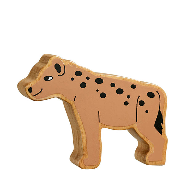 Natural Painted Wood - Brown Hyena Figure