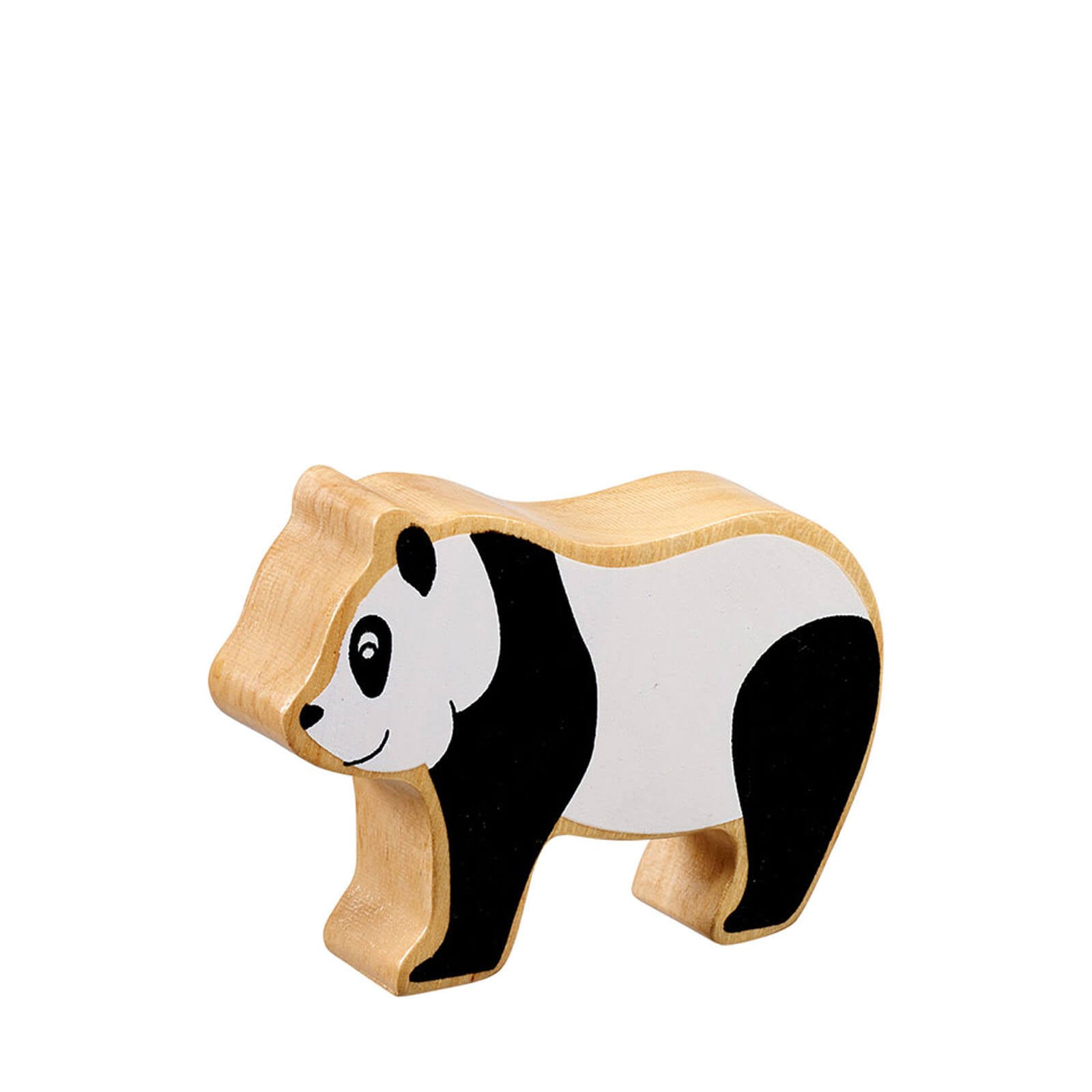 Natural Painted Wood - Black and White Panda Figure